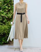 【ドゥクラッセ/DoCLASSE】の配色ベルト・キーネックワンピース グレージュ|ID: prp329100004934602 ipo3291000000037034735