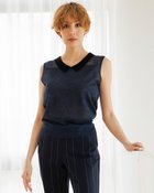 【ドゥクラッセ/DoCLASSE】のハイゲージシアーニット・配色衿トップス 人気、トレンドファッション・服の通販 founy(ファニー) ファッション Fashion レディースファッション Fashion for Women トップス・カットソー Cut & Sew Tops ニット Knit Tops & Sweaters インナー Innerwear キャミソール Camisole, Spaghetti Strap Top サマー Summer, Summer Style ジャケット Jacket, Outerwear セーター Sweater, Knitwear ノースリーブ Sleeveless, No-Sleeve thumbnail ネイビー|ID: prp329100004934603 ipo3291000000037034738