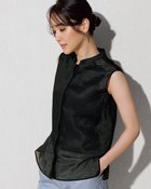 【ドゥクラッセ/DoCLASSE】のシアーデザイン・ノースリーブシャツ 人気、トレンドファッション・服の通販 founy(ファニー) ファッション Fashion レディースファッション Fashion for Women トップス・カットソー Cut & Sew Tops キャミソール&ノースリーブ Camisoles & Sleeveless Tops シャツ・ブラウス・オフィスカジュアル Elegant Blouses & Button-Ups コンパクト Compact, Small Size リネン Linen, Linen Fabric thumbnail ブラックパターン|ID: prp329100004934604 ipo3291000000037034742