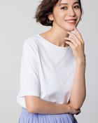 【ドゥクラッセ/DoCLASSE】のボートネック/5分袖・ドゥクラッセTシャツ(58cm丈) ホワイト|ID: prp329100004934606 ipo3291000000037034750