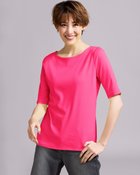 【ドゥクラッセ/DoCLASSE】のボートネック/5分袖・ドゥクラッセTシャツ(58cm丈) フューシャピンク|ID: prp329100004934606 ipo3291000000037034751