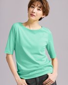 【ドゥクラッセ/DoCLASSE】のボートネック/5分袖・ドゥクラッセTシャツ(58cm丈) ライトグリーン|ID: prp329100004934606 ipo3291000000037034754