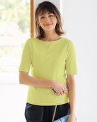 【ドゥクラッセ/DoCLASSE】のボートネック/5分袖・ドゥクラッセTシャツ(58cm丈) アップルイエロー|ID: prp329100004934606 ipo3291000000037034756