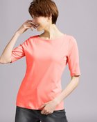 【ドゥクラッセ/DoCLASSE】のボートネック/5分袖・ドゥクラッセTシャツ(58cm丈) コーラル|ID: prp329100004934606 ipo3291000000037034757