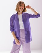 【ドゥクラッセ/DoCLASSE】のスパークリングニット・立ち衿カーディガン パープル|ID: prp329100004934611 ipo3291000000037034776