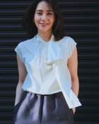 【ドゥクラッセ/DoCLASSE】のボウタイデザイン・異素材トップス ホワイト|ID: prp329100004934614 ipo3291000000037257907