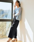 【ドゥクラッセ/DoCLASSE】のリネン混・タックワイドパンツ ブラック|ID: prp329100004934615 ipo3291000000037098577