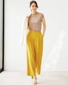 【ドゥクラッセ/DoCLASSE】のリネン混・タックワイドパンツ マスタード|ID: prp329100004934615 ipo3291000000037098578