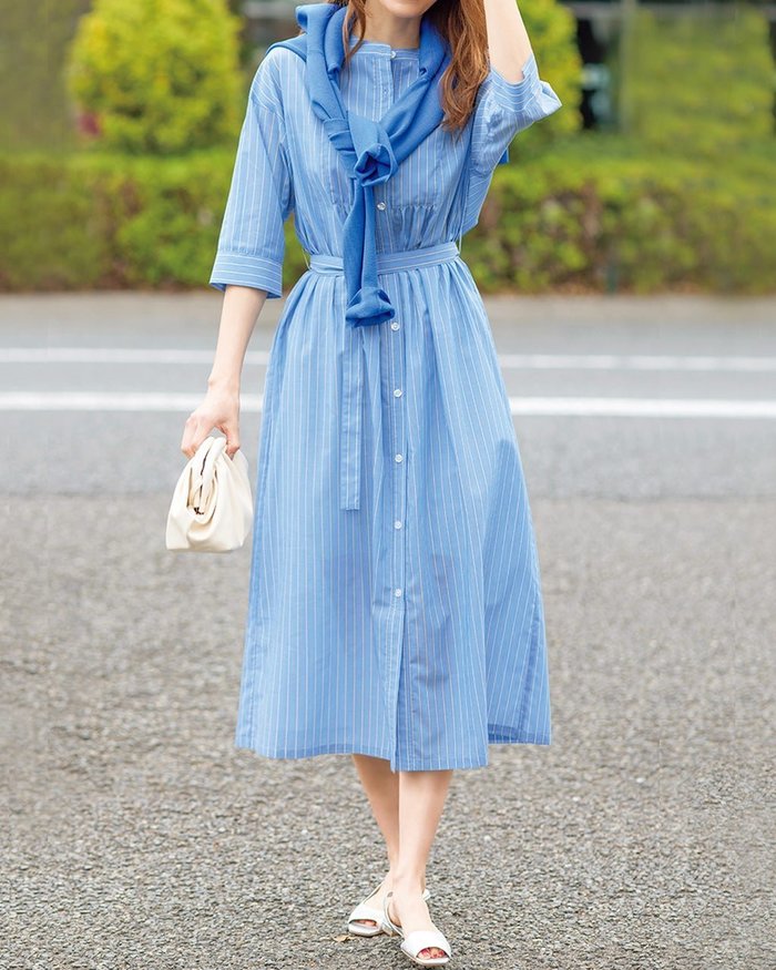 【ドゥクラッセ/DoCLASSE】のリネン混・ストライプシャツワンピース インテリア・キッズ・メンズ・レディースファッション・服の通販 founy(ファウニー) https://founy.com/ ファッション Fashion レディースファッション Fashion for Women ワンピース Dresses シャツワンピース / 1枚で着映えコーデ Shirt Dresses インナー Innerwear ストライプ Stripe, Striped Pattern ミックス Mix, Mixed Style リネン Linen, Linen Fabric |ID: prp329100004934616 ipo3291000000037257911