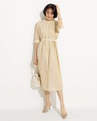 【ドゥクラッセ/DoCLASSE】のリネン混・ストライプシャツワンピース イエローストライプ|ID: prp329100004934616 ipo3291000000037257914
