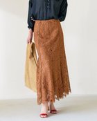 【ドゥクラッセ/DoCLASSE】のスカラップレース・マーメイドスカート キャメル|ID: prp329100004934622 ipo3291000000037140505