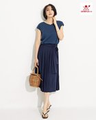 【ドゥクラッセ/DoCLASSE】の異素材コンボ・ワンピース/フレンチ袖 ネイビー|ID: prp329100004934626 ipo3291000000037103147