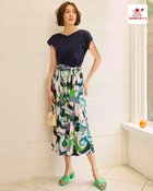 【ドゥクラッセ/DoCLASSE】の異素材コンボ・ワンピース/フレンチ袖 パープル・パターン|ID: prp329100004934626 ipo3291000000037103148