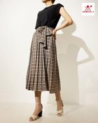 【ドゥクラッセ/DoCLASSE】の異素材コンボ・ワンピース/フレンチ袖 ブラウンパターン|ID: prp329100004934626 ipo3291000000037246772