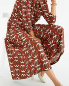 【ドゥクラッセ/DoCLASSE】の強撚スムース・フレアガウチョ ブラウンパターン|ID: prp329100004934634 ipo3291000000037103165