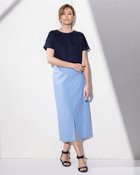 【ドゥクラッセ/DoCLASSE】の艶ストレッチリネン・ストレートスカート サックス|ID: prp329100004934635 ipo3291000000037140536