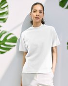 【ドゥクラッセ/DoCLASSE】の高密度コットン天竺・プチハイネック/5分袖 ホワイト|ID: prp329100004934637 ipo3291000000037246785