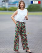 【ドゥクラッセ/DoCLASSE】の14番リネン・コンフォートセミワイドパンツ ボタニカル|ID: prp329100004934642 ipo3291000000037098585