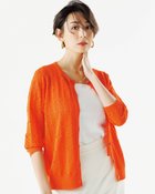 【ドゥクラッセ/DoCLASSE】の総レースニット・7分袖カーディガン 人気、トレンドファッション・服の通販 founy(ファニー) ファッション Fashion レディースファッション Fashion for Women トップス・カットソー Cut & Sew Tops ニット Knit Tops & Sweaters カーディガン・羽織り Layered Style Cardigans カーディガン Cardigan, Knitwear フェミニン Feminine, Girly リボン Ribbon, Bow レース Lace, Lace Fabric thumbnail オレンジ|ID: prp329100004934643 ipo3291000000037034906