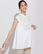 【ドゥクラッセ/DoCLASSE】のヨークレース・バンドカラーブラウス ホワイト|ID: prp329100004934647 ipo3291000000037140582