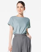 【ドゥクラッセ/DoCLASSE】のハイカウントコットン・ボートネック/半袖 サックス|ID: prp329100004934648 ipo3291000000037140597