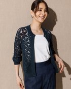 【ドゥクラッセ/DoCLASSE】のハンドニット・透かし編みカーディガン ミッドナイトブルー|ID: prp329100004934654 ipo3291000000037034948