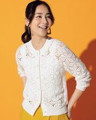 【ドゥクラッセ/DoCLASSE】のハンドニット・透かし編みカーディガン オフホワイト|ID: prp329100004934654 ipo3291000000037034949