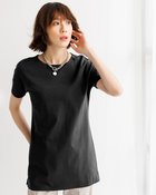 【ドゥクラッセ/DoCLASSE】の立体クルーネック長め丈/半袖・ドゥクラッセTシャツ ブラック|ID: prp329100004934659 ipo3291000000037098594