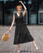 【ドゥクラッセ/DoCLASSE】のカットワークレース・ワイドプリーツドレス ブラック|ID: prp329100004934663 ipo3291000000037258001