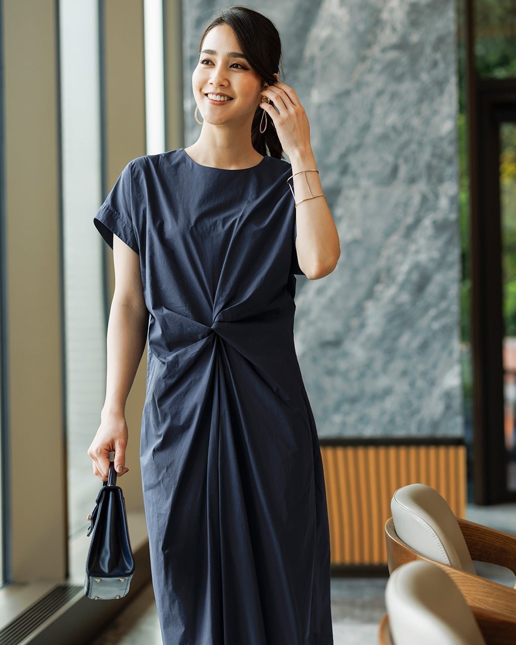 【ドゥクラッセ/DoCLASSE】のタイプライター・フロントツイストワンピース 人気、トレンドファッション・服の通販 founy(ファニー) 　ファッション　Fashion　レディースファッション　Fashion for Women　ワンピース　Dresses　 other-1|ID: prp329100004934673 ipo3291000000037035009