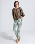 【ドゥクラッセ/DoCLASSE】のミラクルストレッチ・スリムストレート/68cm グリーン・パターン|ID: prp329100004934675 ipo3291000000037140678