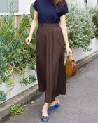 【ドゥクラッセ/DoCLASSE】のとろみリネン・ Aラインスカート ブラウン|ID: prp329100004934679 ipo3291000000037098606