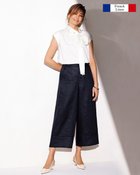【ドゥクラッセ/DoCLASSE】のフレンチリネン・ワイドクロップドパンツ ミッドナイトブルー|ID: prp329100004934683 ipo3291000000037140728