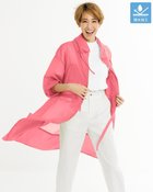 【ドゥクラッセ/DoCLASSE】のシアーストレッチ・ロングコート ピンク|ID: prp329100004934685 ipo3291000000037140743