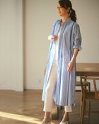 【ドゥクラッセ/DoCLASSE】のコットンストライプ・シャツワンピース ブルー・パターン|ID: prp329100004934715 ipo3291000000037103219