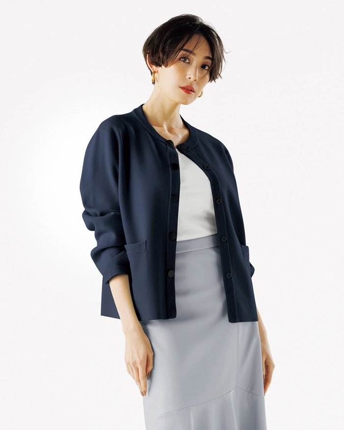 【ドゥクラッセ/DoCLASSE】のコットンミラノ・Cカラージャケット インテリア・キッズ・メンズ・レディースファッション・服の通販 founy(ファニー) https://founy.com/ ファッション Fashion レディースファッション Fashion for Women カーディガン Cardigan, Knitwear シンプル Simple, Minimal ジャケット Jacket, Outerwear スポーティ Sporty, Casual Athletic ブルゾン Blouson, Bomber Jacket ポケット Pocket, Pocket Detail ミラノ Milano Style, Italian-Inspired ミラノリブ Milano Rib, Milano Stitch メタル Metal, Metal Parts |ID: prp329100004934724 ipo3291000000037093447