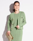 【ドゥクラッセ/DoCLASSE】のアイレットニット・カーディガン カーキ|ID: prp329100004934725 ipo3291000000037140794