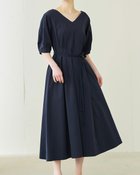 【ドゥクラッセ/DoCLASSE】の艶タフタ・タックワンピース ネイビー|ID: prp329100004934731 ipo3291000000037246889