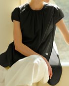 【ドゥクラッセ/DoCLASSE】のシルク混タイプライター・ギャザーチュニック ブラック|ID: prp329100004934733 ipo3291000000037246895