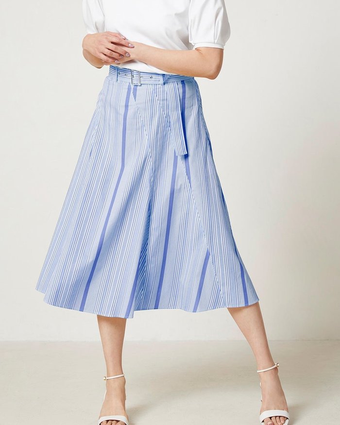 【ドゥクラッセ/DoCLASSE】のランダムストライプ・フレアスカート/ベルト付 インテリア・キッズ・メンズ・レディースファッション・服の通販 founy(ファニー) https://founy.com/ ファッション Fashion レディースファッション Fashion for Women スカート Skirts Aライン・フレアスカート A-Line & Flared Skirts ベルト&ウエストマーク Belts & Waist Accessories ストライプ Stripe, Striped Pattern フレア Flare, Flared メタル Metal, Metal Parts ランダム Random, Irregular |ID: prp329100004934743 ipo3291000000037140835