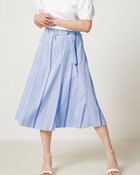 【ドゥクラッセ/DoCLASSE】のランダムストライプ・フレアスカート/ベルト付 ブルーマルチ|ID: prp329100004934743 ipo3291000000037140837