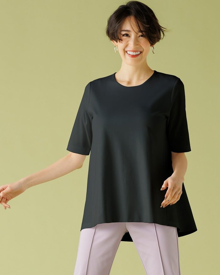 【ドゥクラッセ/DoCLASSE】のバックギャザー/5分袖・ドゥクラッセTシャツ インテリア・キッズ・メンズ・レディースファッション・服の通販 founy(ファウニー) https://founy.com/ ファッション Fashion レディースファッション Fashion for Women トップス・カットソー Cut & Sew Tops シャツ・ブラウス・オフィスカジュアル Elegant Blouses & Button-Ups ロングTシャツ・Tシャツ Longline T-Shirts & Tees カットソー・ベーシックTシャツ Cut-and-Sewn Tops / Stretch Tees & Basics インナー Innerwear 春 Spring カットソー Cut and Sewn Top ギャザー Gathered, Ruffled ジャケット Jacket, Outerwear 人気 Popular, Best Seller 冬 Winter / This Winter |ID: prp329100004934745 ipo3291000000037140842
