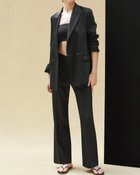 【ドゥクラッセ/DoCLASSE】のフレンチリネン・ストレッチストレートパンツ ブラック|ID: prp329100004934746 ipo3291000000037140851