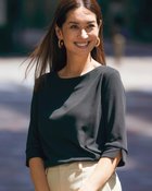 【ドゥクラッセ/DoCLASSE】のハイカウントコットン・ボートネック/7分袖 ブラック|ID: prp329100004934752 ipo3291000000037094332