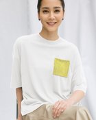 【ドゥクラッセ/DoCLASSE】のデザインポケット・シアーTニット ホワイト・パターン|ID: prp329100004934754 ipo3291000000037258127