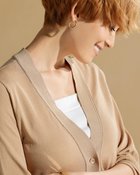 【ドゥクラッセ/DoCLASSE】のボールチェーン・トリミングカーディガン ベージュ|ID: prp329100004934756 ipo3291000000037035302