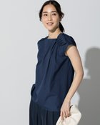 【ドゥクラッセ/DoCLASSE】のアシメショルダー・フレンチ袖ブラウス ネイビー|ID: prp329100004934758 ipo3291000000037103251