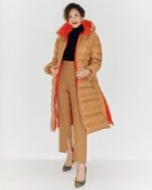 【ドゥクラッセ/DoCLASSE】の配色エコダウン・スリットロングコート ベージュパターン|ID: prp329100004934763 ipo3291000000037258147