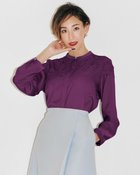 【ドゥクラッセ/DoCLASSE】のレースケープ・サテンブラウス 人気、トレンドファッション・服の通販 founy(ファニー) ファッション Fashion レディースファッション Fashion for Women トップス・カットソー Cut & Sew Tops シャツ・ブラウス・オフィスカジュアル Elegant Blouses & Button-Ups エレガント 上品 Elegant サテン Satin, Glossy Fabric シンプル Simple, Minimal パーティ Party, Party Style レース Lace, Lace Fabric thumbnail パープル|ID: prp329100004934767 ipo3291000000037035337