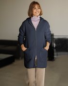 【ドゥクラッセ/DoCLASSE】のフリース・ZIPフーディロング丈 ミッドナイトブルー|ID: prp329100004934773 ipo3291000000037103260